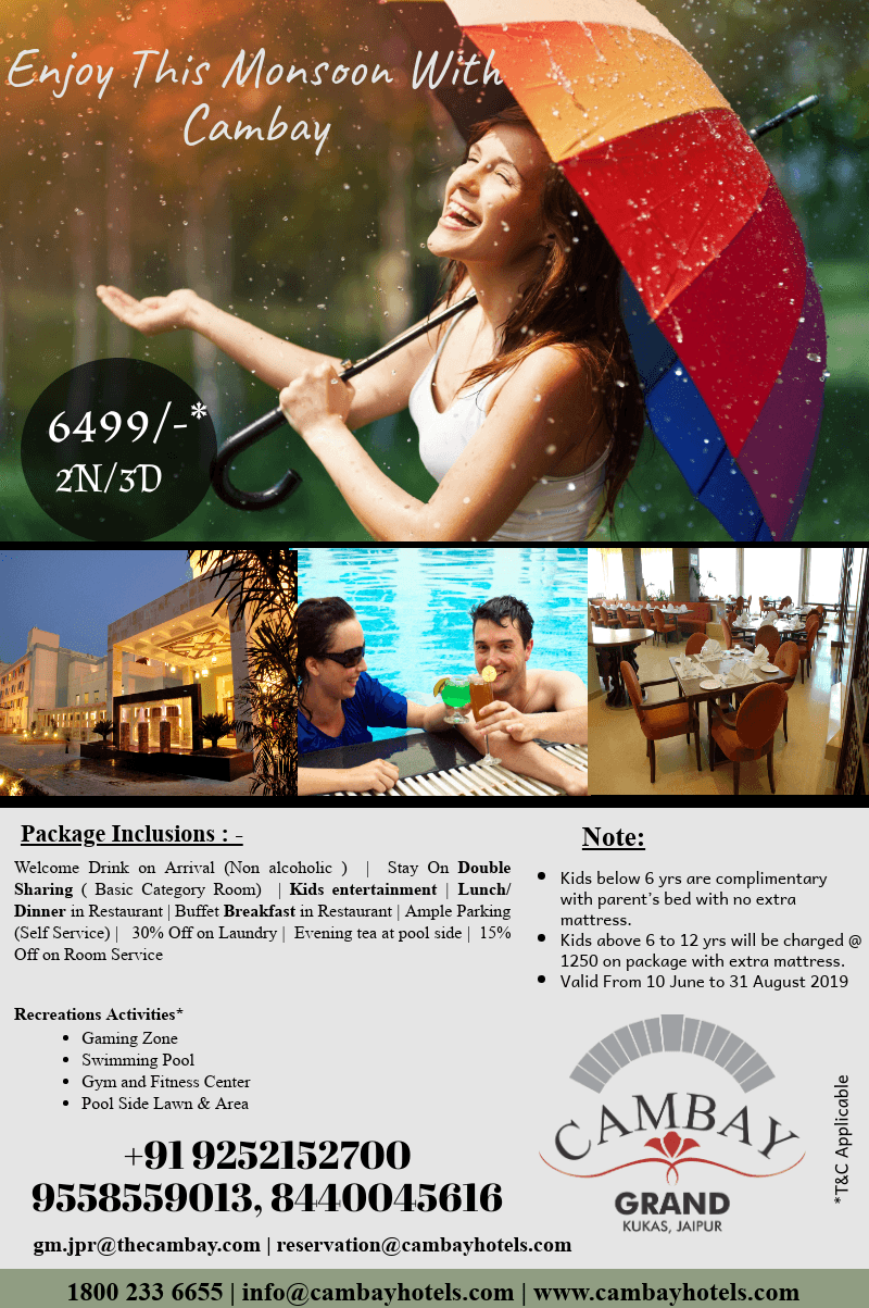 Cambay Spa & Resorts Jaipur - 3 Nights